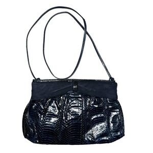 Vintage Navy Blue Snakeskin Purse